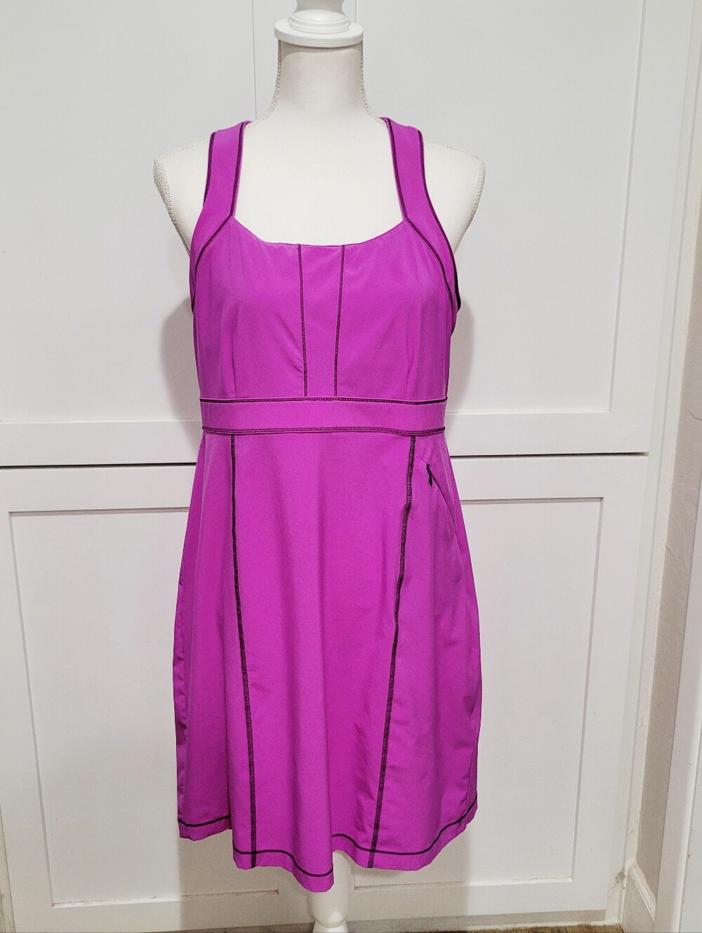 Title Nine Purple Blk Stitching Racerback Pickleball Tennis Dress Women's 10